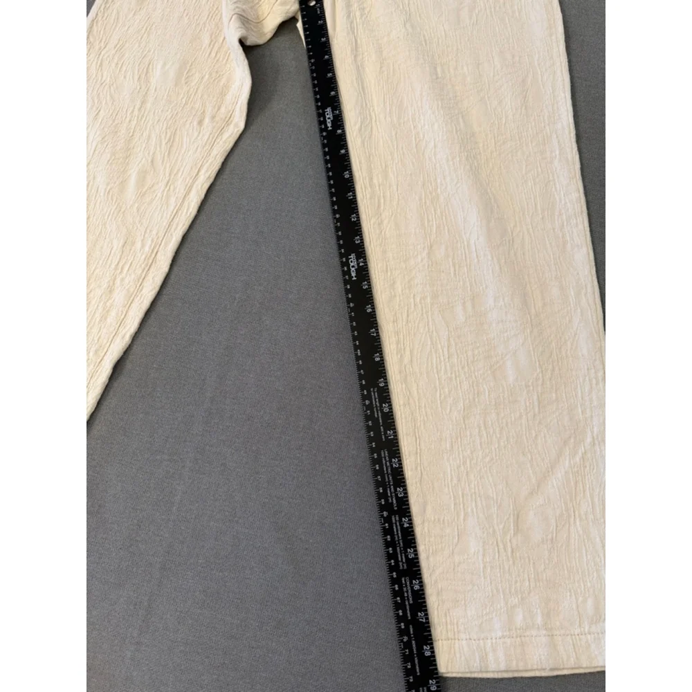 Zara textured pants in ecru linen blend size M